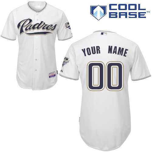 Mens Padres Customized White Cool Base MLB Jersey